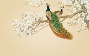 Tree,With,Peacock,Texture,Background,3d,Wallpaper
